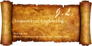 Joanovics Ludovika névjegykártya